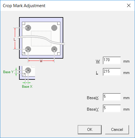 [Crop Mark Adjustment] dialog box