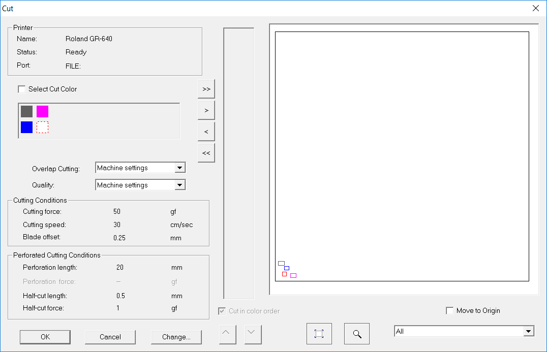 [Cut] dialog box