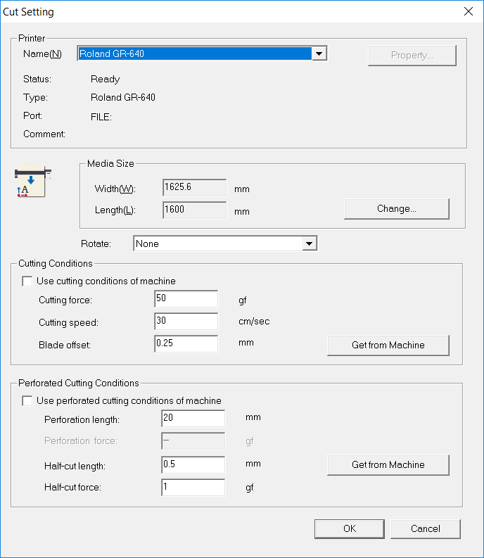[Cut Setting] dialog box