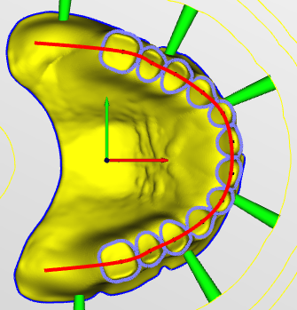 Tooth center line + pockets