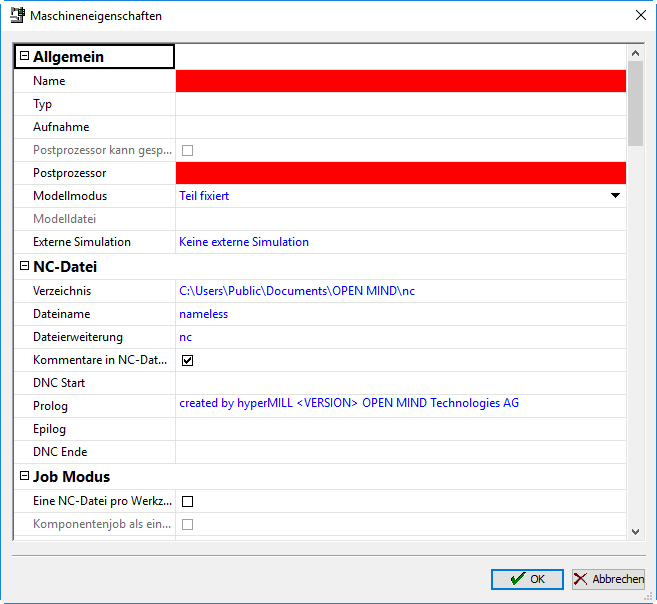 hV_machine settings